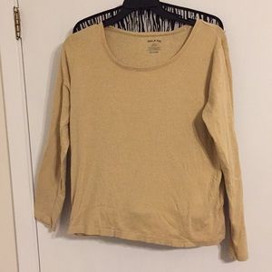 Tan shirt with gold bling